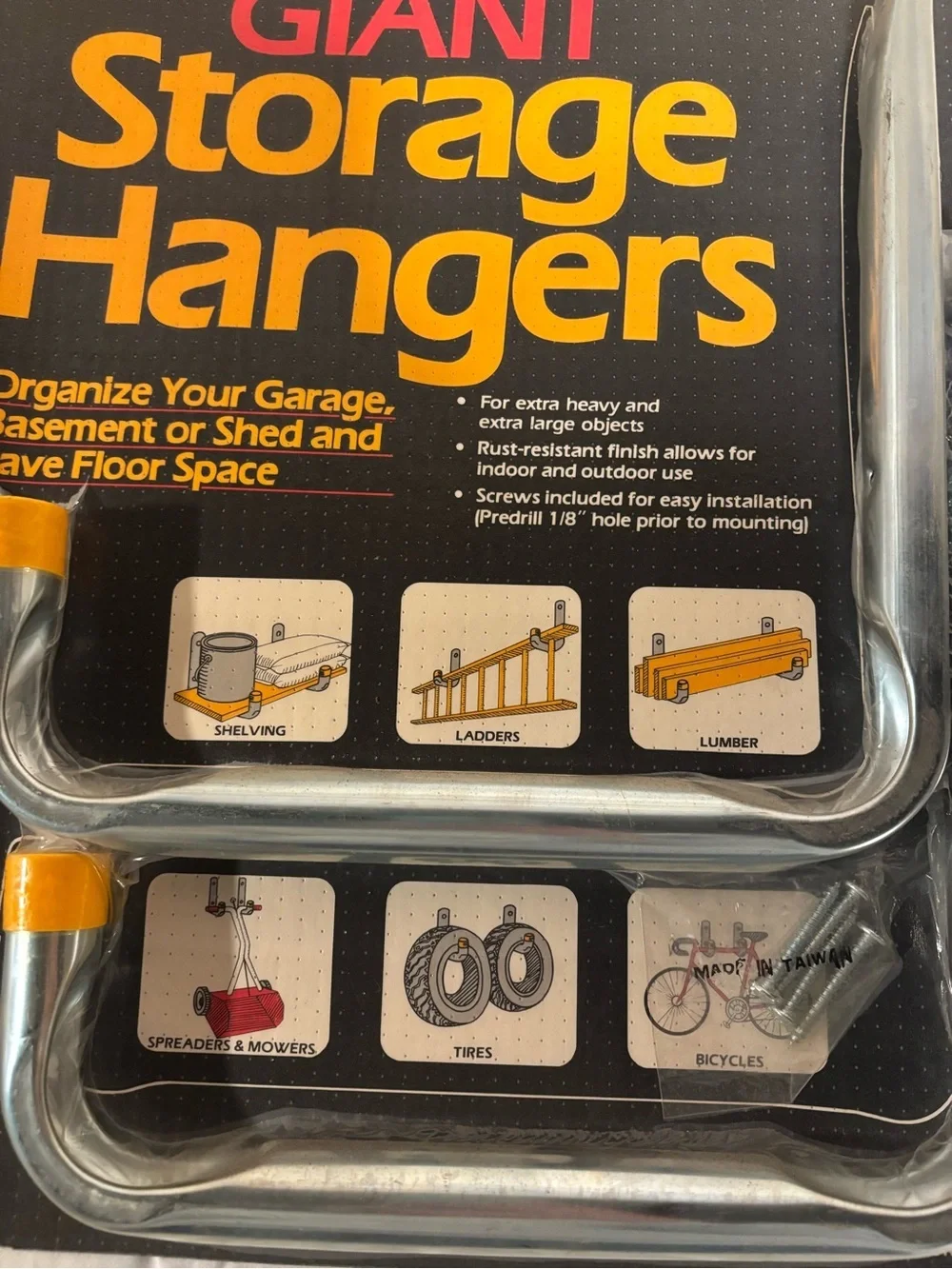 Crawford (#GSH) Giant Storage / Garage Hanger Hooks, Sealed Package
